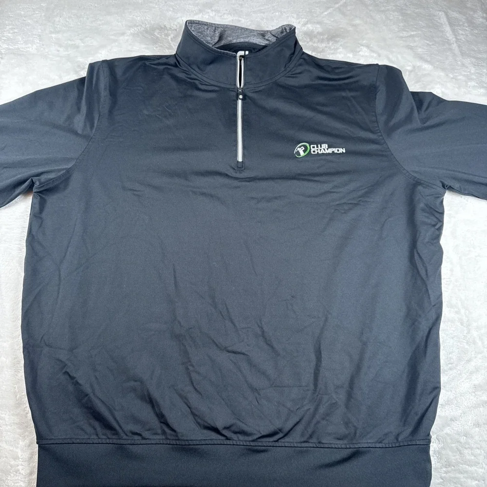 FootJoy Mens Sweatshirt Size XL‎ Black 1/4 Zip Pullover Sweater Golf Champion